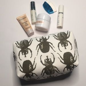 India Hicks Beetle Cosmetic Pouch Olive Beetles
